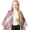 40 färger Kvinnor Plaid Scarves Grid Tassel Wrap Oversized Check Sjal Vinter Neckerchief Lattice Triangle Blanket Scarf GB1406