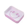 Bathroom Waterproof Soap Box Smiley soap box Toothbrush Holder Travel Storage Rack Plastic Soap Box Dispenser Racks F2625