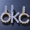 Fashion-t brev hängsmycke halsband nya hip hop mens halsband mode kvinna guld silver första bokstav halsband