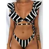 Ruffle Bikini Set Brazilian Bikini Push Up Swimsuit Bandage Swimwear Women Print Bathing Suit Sexy Biquini Bandage Wrap Bikinis1