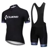 Maglia da ciclismo da uomo CUBE team tuta manica corta da bici pantaloncini con bretelle set estate quick dry bicicletta Abiti divisa sportiva Y21031806