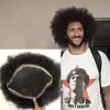 Erkekler Için Afro Kıvırcık Peruk İsviçre Dantel İnsan Saç Erkek Peruk Değiştirme sistemi Kıvırcık Erkekler Postiş Basketbol Hayranları Tam Dantel Erkekler peruk