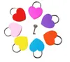 7 Colors Heart Shaped Concentric Lock Metal Mulitcolor Key Padlock Gym Toolkit Package Door Locks Building Supplies SN2756