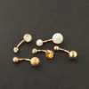 Paslanmaz Göbek Düğme Halkalar Ombligo Piercing 14G Rose Gold Vida göbek Bar Piercing Nombril Seksi Kadınlar Vücut Takı