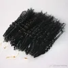 Fedex DHL-freies CER bescheinigten Jerry Curly Mikroring-Haar-Verlängerungen 400s / lot Versaute Curly Schleifen-Haar-natürliche Farbe Schleifen-Haar