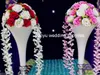 98cmの背の高い）新しいスタイルの背の高い白い金の金属のトランペットの花の花瓶の花柄スタンドのためのウェディングセンターの歩道のスタンドを飾るsenyu00137