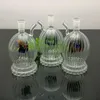 Glazen pijpen Roken geblazen waterpijp Vervaardiging Handgeblazen bongs Mini Gestreepte Ronde Belled Glazen Water Rook Fles