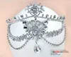 Kryształowe nakrycia głowy Wedding Hair Akcesoria Świeśni Świeżem Crown Luksusowy dhinestone frontlet brwi Koreański styl1321365