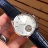 Orologio da uomo di lusso Quadrante in zaffiro da 40 mm Movimento automatico coassiale Tourbillon Cinturino in pelle con retro trasparente vuoto Elegante orologio da uomo