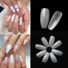 100 / 500pcs ballerine Cercueil Forme française Demi couverture acrylique artificielle ongles faux ongles bricolage Art Beauté Conseils Decors Manucure outil