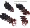 35 Strands / Pack Ombre Colores ondas rizada Ganchillo Sintético Ganchillo Extensiones de cabello 14 pulgadas Kanekalon Resistente al calor Fibra Twist 80 g / Pack