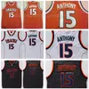 NCAA College Syracuse Orange University 15 Camerlo Anthony Jersey Mannen Basketbal Oranje Wit Zwart Team Kleur Ademend Topkwaliteit