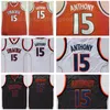 NCAA College Syracuse Orange University 15 Camerlo Anthony Jersey Men Basketball Orange White Black Team Color Breathable Top Quality