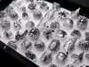 20 Parça Mix Kadınlar Vintage Yüzük Toptan Antik Gümüş Kaplama Boho Gotik Yaprak Çiçek Bildirimi Yüzükler Erkekler Takı