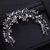 Handmade Silve Crystal Rhinestone Wedding Wedding Fand Tiara Bridal Capace