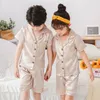 2020 новый дизайн детей шелковые пижамы летние пижамы для девочек дети пижамы Softpy мальчики спать детская одежда детская пижама набор