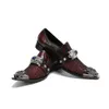 Tasarımcı Rivets Rhinestone Erkekler Ayakkabı İş Formal Gerçek Deri Ayakkabı Party Club Man Elbise Ayakkabı Moda Ofisi Oxfords