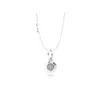 925 Sterling Silver Signature Pendant Necklace Original Box for Pandora CZ Diamond Disc Chain Necklace for Women Men