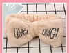 11 Kleur 2019 Nieuwe OMG Letter Coral Fleece Wassen Gezicht Boog Haarbanden Voor Vrouwen Meisjes Hoofdbanden Hoofddeksels Haarbanden Turban Haaraccessoires L