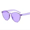 Luxe-femmes lunettes de soleil couleur bonbon personnalité tendance HD lunettes de soleil lunettes de protection transparentes sans cadre UV400