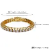 18K Gold and White Gold Plated Hiphop CZ Zirconia Designer Tennis Bracelet Princess Diamond Wrist Chains for Men Hip Hop Rapper Jewelry Gift