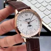 4 orologi di alta qualità stile Heritage Chronometrie Perpetual 112538 Orologio automatico da uomo con quadrante bianco cinturino in pelle da uomo