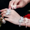 Браслеты для невесты для свадьбы 18K Rose Белый Позолоченные Полный CZ бабочки браслет браслеты для девочек женщин Хороший подарок