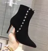 Hot Sale-autumn and winter new super leg repair sexy rivet boot layer cowhide + sheepskin inner hand