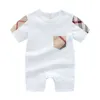 kids designer clothes girls boys Short Sleeve Plaid romper 100% cotton children jumpsuits Infant clothing baby infant clothes 3 color