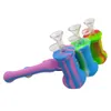 Forma Silicone Bubbler Martelo Percolator Bong da tubulação de água Matrix Cachimbos Dab Rig seco Herb tabaco para cachimbo Bongos Com 14 milímetros Glass Bowl