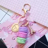 10 pçs lote jóias chaveiros macaroon bolo modelo pingente chaveiro meninas moda sacos ornamento chaveiro para mulheres acessórios210y