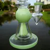 Bong in vetro inebriante verde viola Soffione doccia Perc Oil Dab Rig Tubi per acqua in vetro da 7 pollici Bong per acqua in vetro design piramidale con ciotola da 14 mm