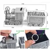 Vintage Carriage Train Coin Bank Coal e Log Treinador Caixa de dinheiro Pote de poupança Retro Tin Gifts for Children