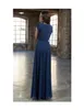 2019 New A-line Chiffon Long Modest Bridesmaid Dresses With Cap Sleeves Floor Length Jewel Neck Tulip Sleeves Summer Modest Bridesmaid Dress