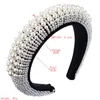 Luxury Design Hairband Fashion Pearl Cover Padded Headband For Women Dance Party Women Hair Accessories Velvet Bezel Sponge Hair B290s