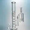 Triple Percolators Hookahs Glass Bong Oil Dab Rigs Water Pipes 18mm Female Joint With Bowl And Ash Catcher