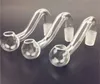 Best Glass oil burner pipe thick 10mm 14mm 18mm Male Female pyrex clear oil burner curve water pipe for smoking water bongs 2pcs