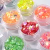 12 Color / Set Nail Art Decoration Украшение Нерегулярного Shell Блеск порошок целлофан бумага пришивание Маникюр наклейка Дизайн DIY Совет