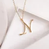 10PCSTiny Swirl Initial Alphabet Letter Necklace All 26 English Gold A-T Cursive Luxury Monogram Name Letters Word Text Chain Neck233O