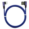 Micro USB-kabel Android Type-C 90-graders dubbelsidig plug-USB-laddning Nylonkabel armbåge för Android smarttelefon