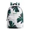 Designer-Casual Wysokiej Jakości Płótno Kobiety Plecak Zielony Wzór Liścia Drukowanie Kobiet Dzienny Laptop Bagpack Girls College Mochila