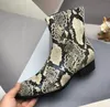 Ny BEST SL Mens Knight Square Heel Snakeskin Snö Vinter Ankel Martin Cow Läder Slitstark Handgjorda Booties SZ38-47