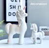 Simulación de animales, bonita estatua de unicornio, artesanía de resina de dibujos animados, decoración de ventana, regalo, estilo europeo puramente Manual L2793