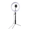 Dimmable LED Studio Camera Ring Light Phone Video Selfie Light Lamp With Tripod Phone Holder Table Fill Light For Studio Live Makeup Photo