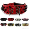 2 "Wide Sharp Spiked Studded Leather Dog Collar Pitbull Bulldog Big Dog Collar Justerbar för Medium Stora hundar Boxer S M L XL