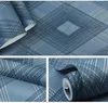 Moderne Tapete im minimalistischen Stil, gestreift, grau, blau, Vliestapete, Wohnzimmer, Fernseher, Sofa, Hintergrund, Wandverkleidung