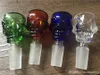 QBsomk Thick Bowl Piece for Glass Bong slides skull Bowls Pipes bongs smoking color heady wholesaler oil rigs pieces 14mm 18mm