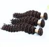 Vente paquets de cheveux vague profonde armure de cheveux humains 100g 3 pièces lot non transformés cheveux bouclés profonds armure faisceaux gratuit