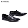 Batzuzhi Chaussures Formelles Hommes Bout Pointu Formelle Chaussures Habillées en Cuir Noir Hommes Slip on Chaussures en Cuir pour Hommes Zapatos Hombre, 6-12