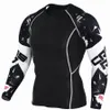 Toptan Erkek Sıkıştırma Gömlek Cilt Sıkı Termal Uzun Kollu Formalar Rashguard CrossFit Egzersiz Egzersiz Fitness Spor